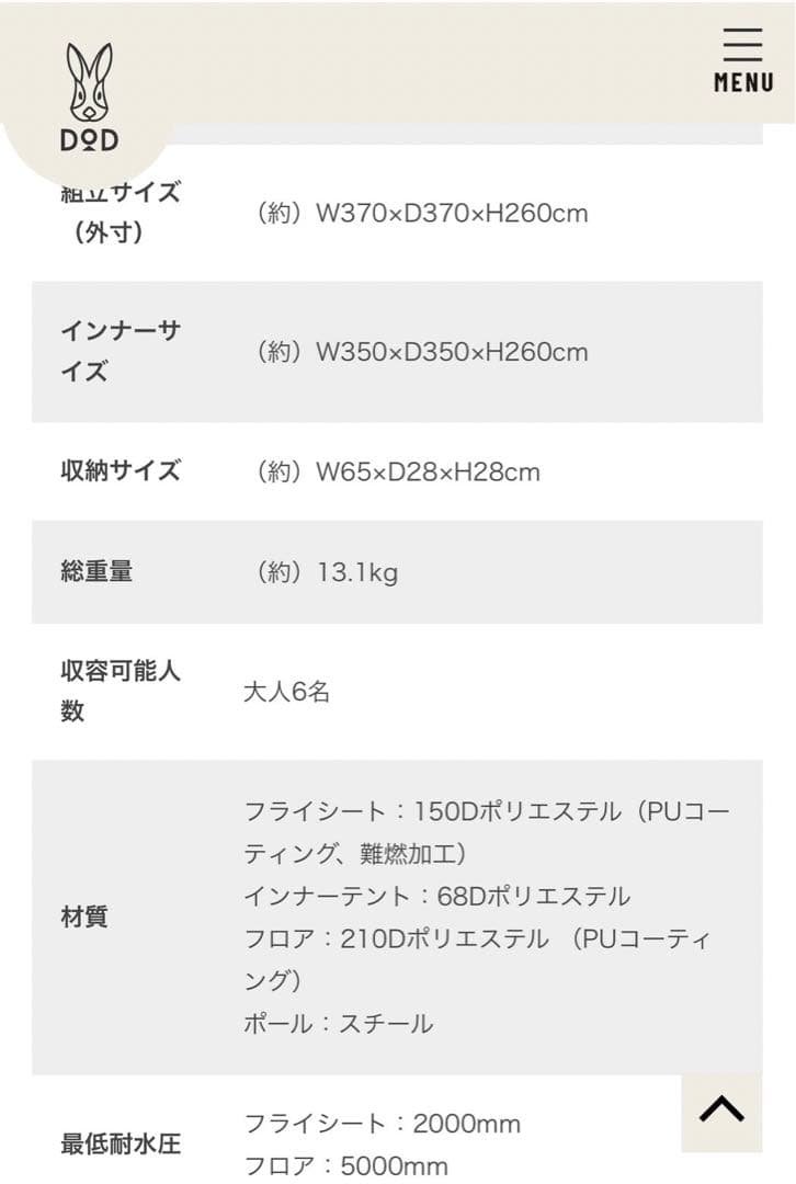 DOD ワンポールテントRX(L) グランドシート　トンガリハット