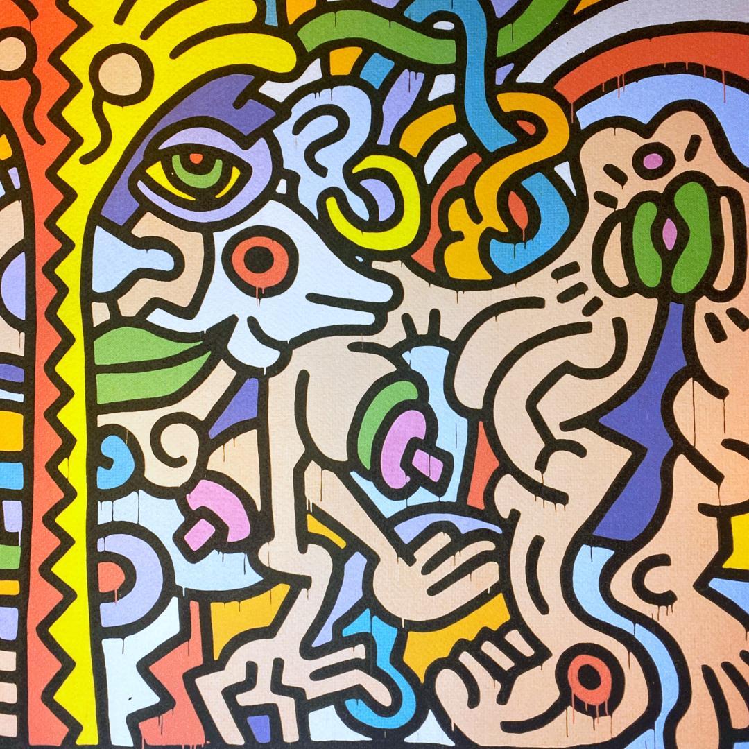 【模写】世界限定150部 キース・ヘリング Abstraction リトグラフ
