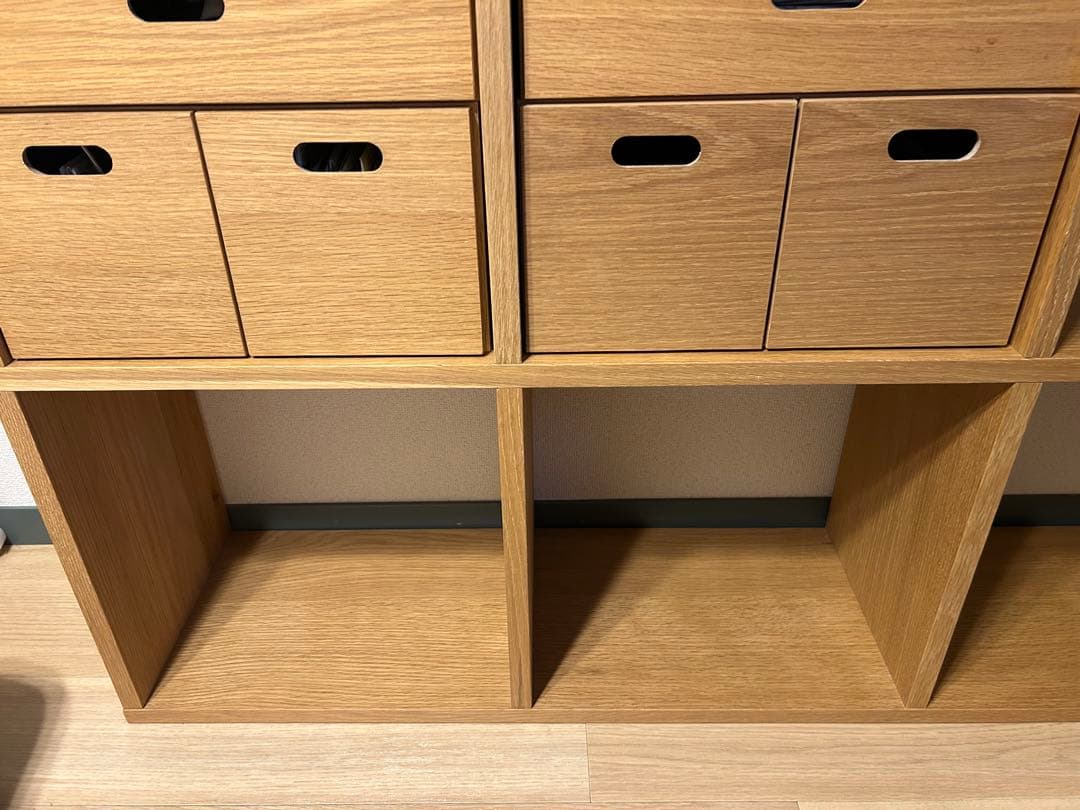 無印良品 スタッキングシェルフ 3段 × 3列 オーク材& スタッキングチェスト