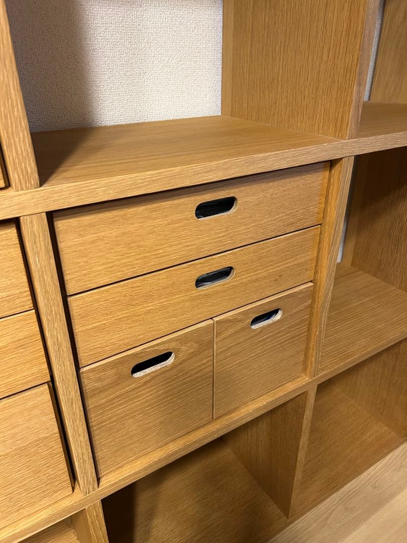 無印良品 スタッキングシェルフ 3段 × 3列 オーク材& スタッキングチェスト
