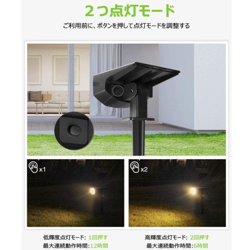ソーラーライト 光センサーライト　20LED　四個セット　昼白色