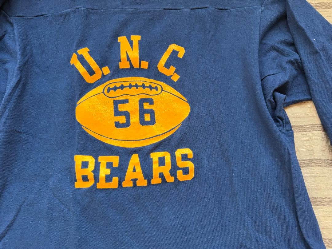 70年代 チャンピオンU.N.C. フットボールシャツ XL ネイビー