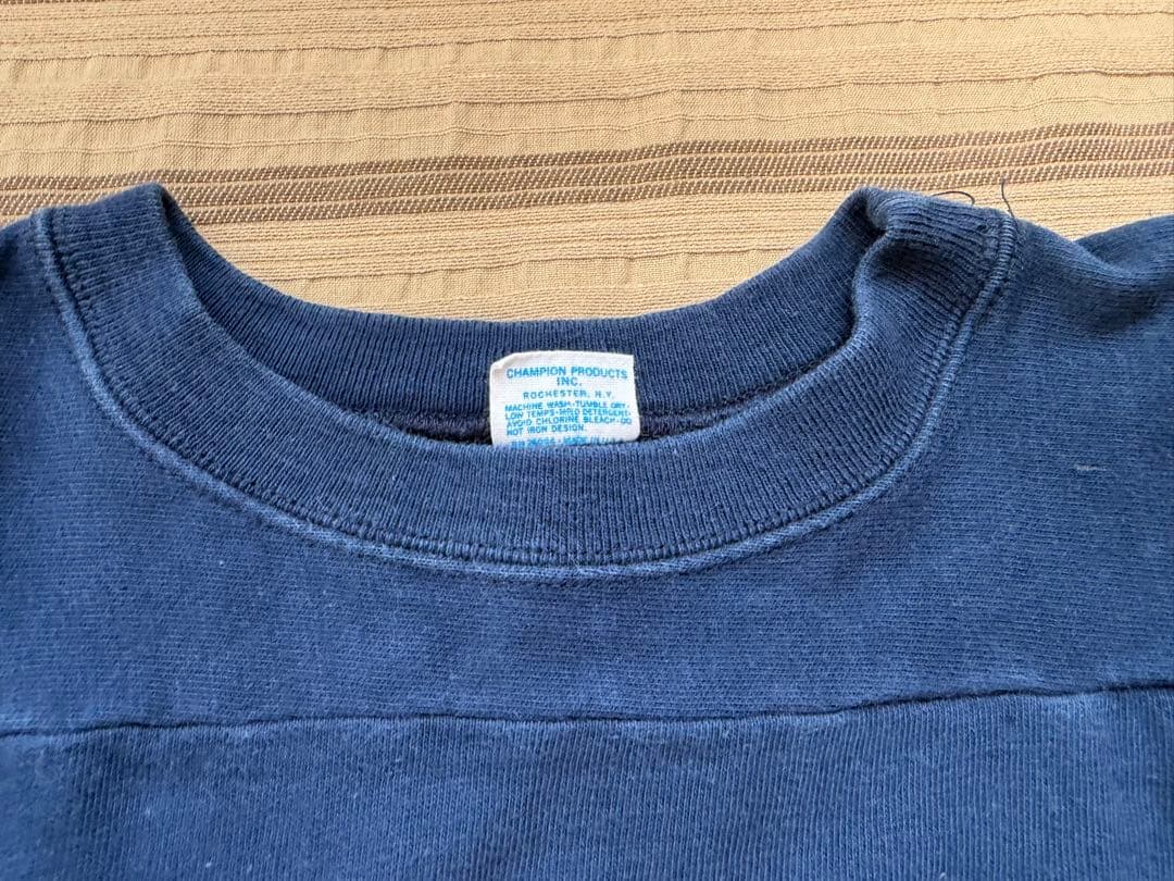 70年代 チャンピオンU.N.C. フットボールシャツ XL ネイビー