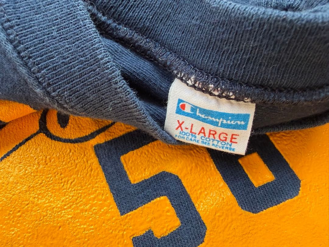 70年代 チャンピオンU.N.C. フットボールシャツ XL ネイビー