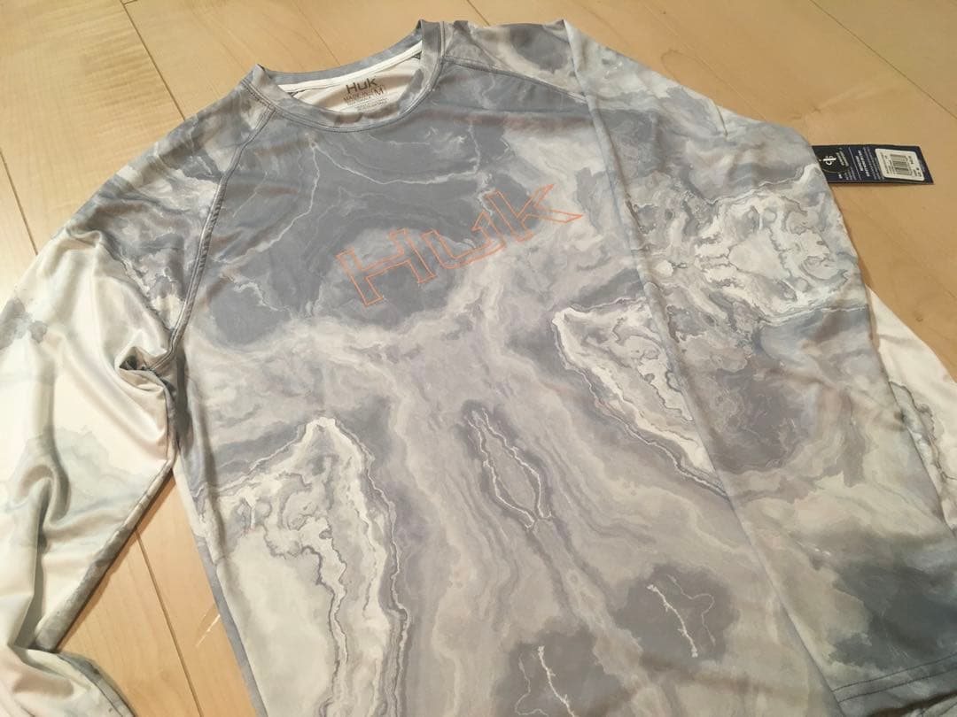 Huk Fishingフィッシングシャツ グレー マーブル M（L）新品