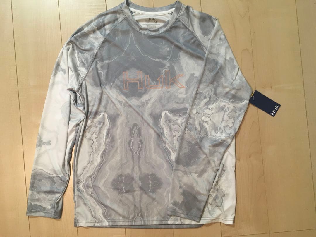 Huk Fishingフィッシングシャツ グレー マーブル M（L）新品