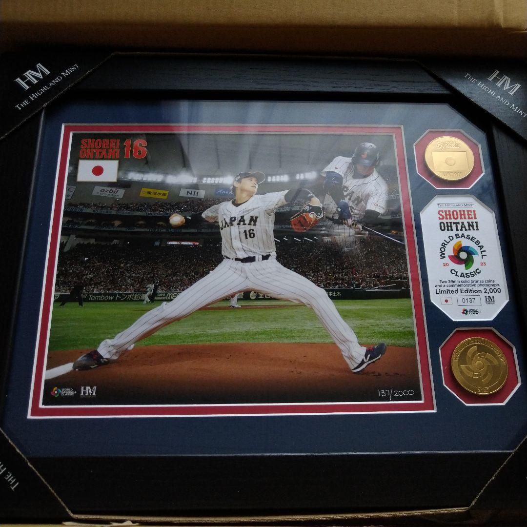新品未使用☆2023WBC　大谷翔平16　額入り写真、メダル　タオル付き☆