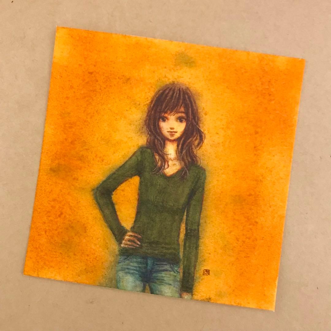 『さて、』（手描きイラスト・オリジナル・絵画・水彩画・人物画・原画）
