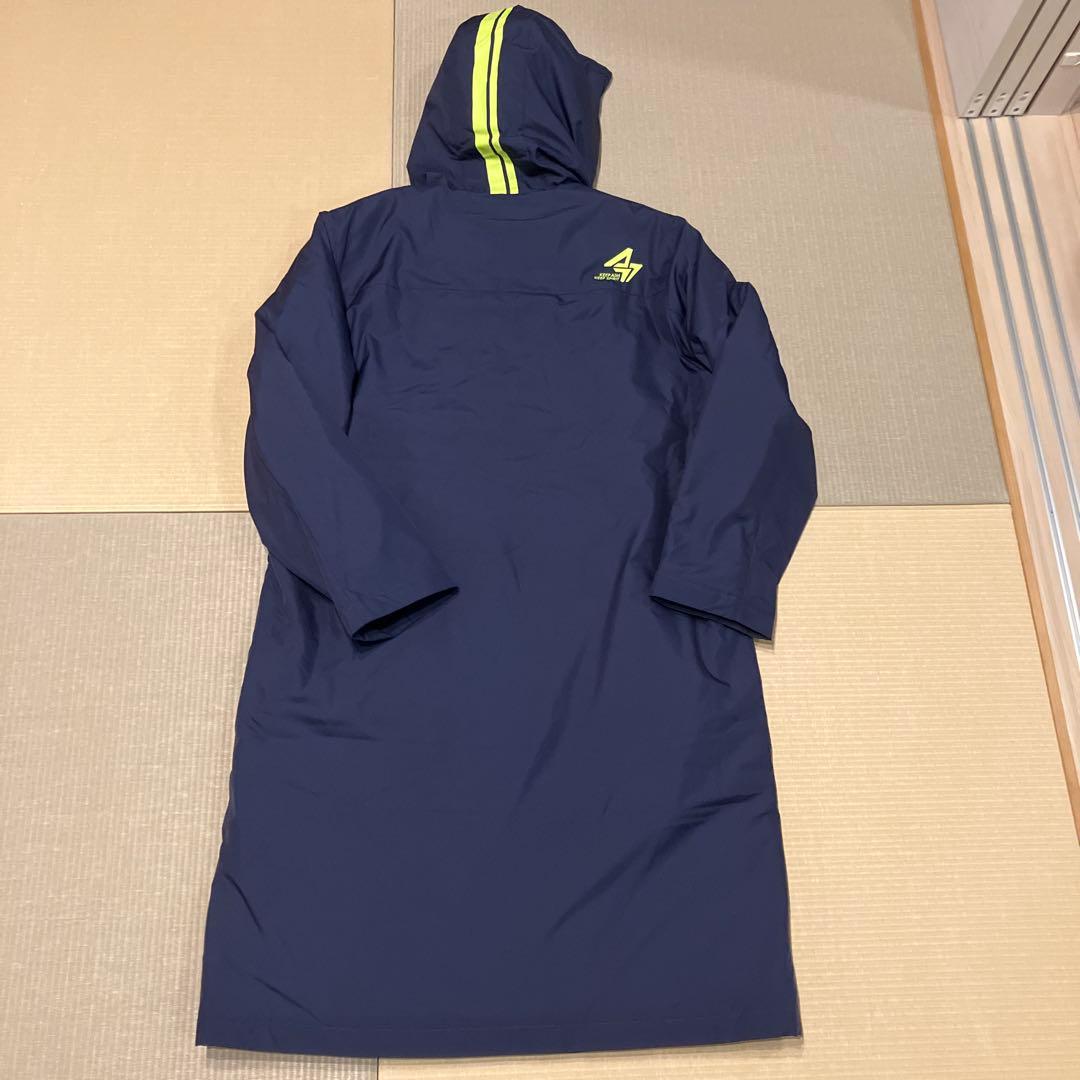アシックスフード付きベンチコート ネイビー　L