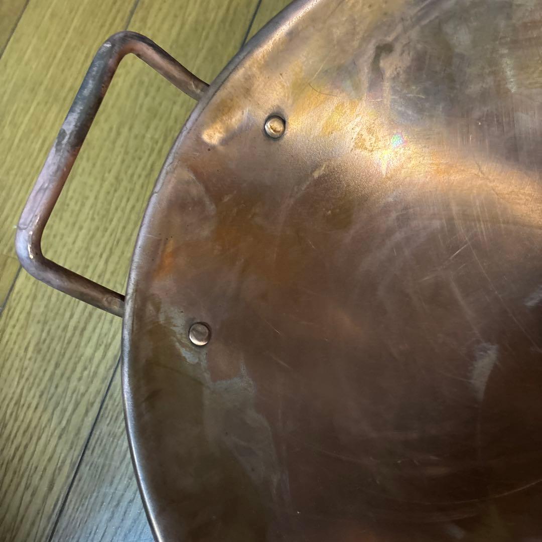 銅製 大きな中華鍋