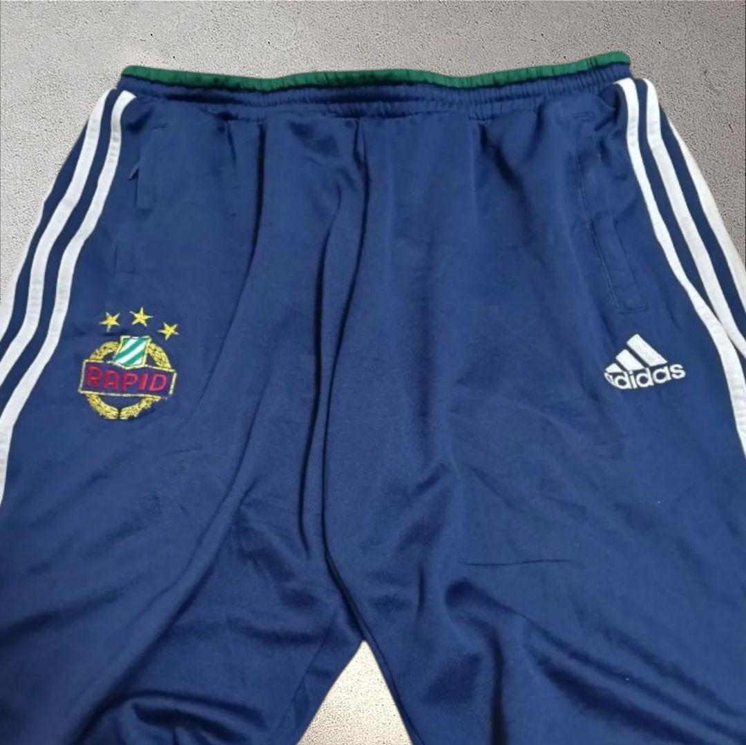希少adidasアディダストラックパンツ RAPID国旗タグXLテックY2K刺繍