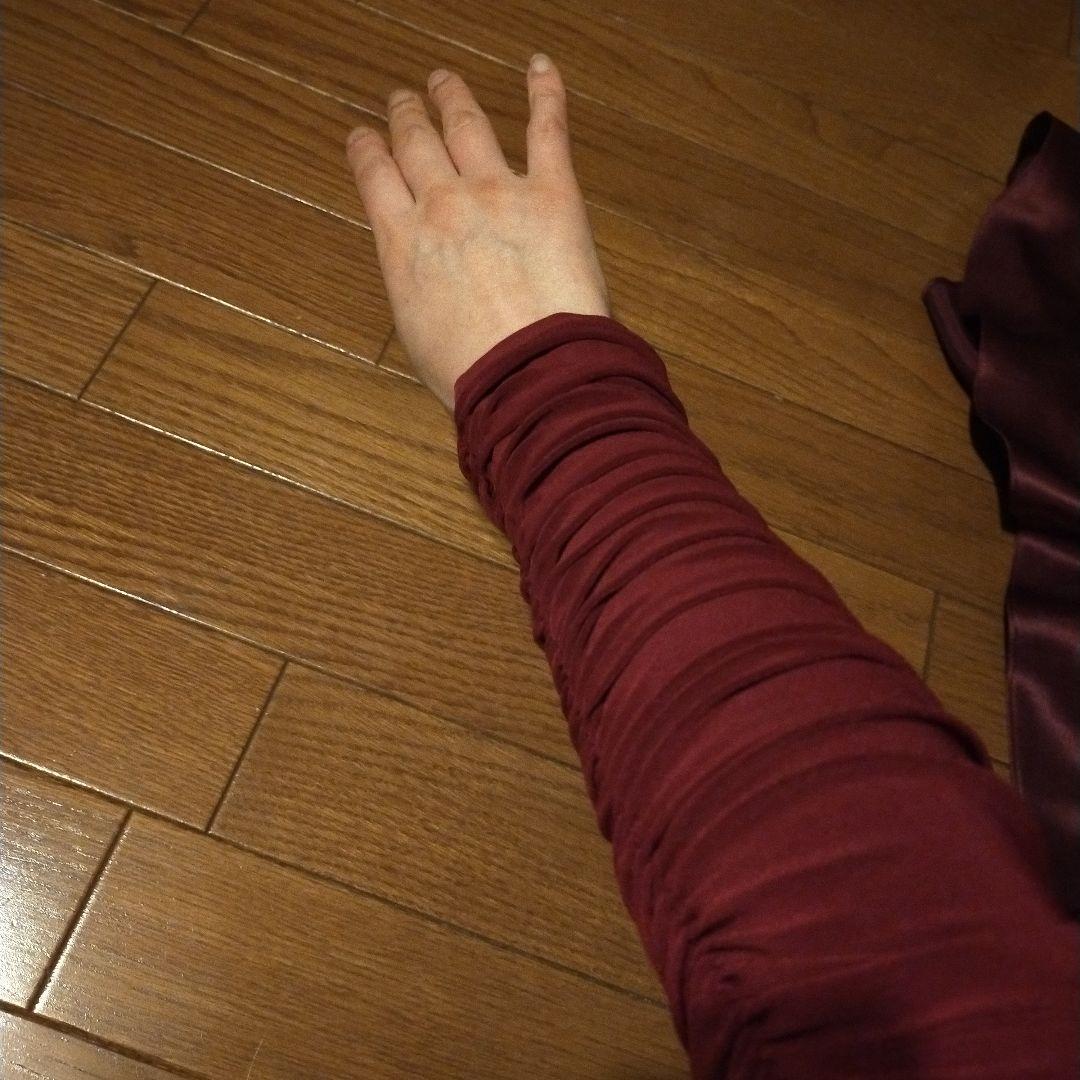 Mサイズ　ワインレッドカラー社交ダンス用ドレス