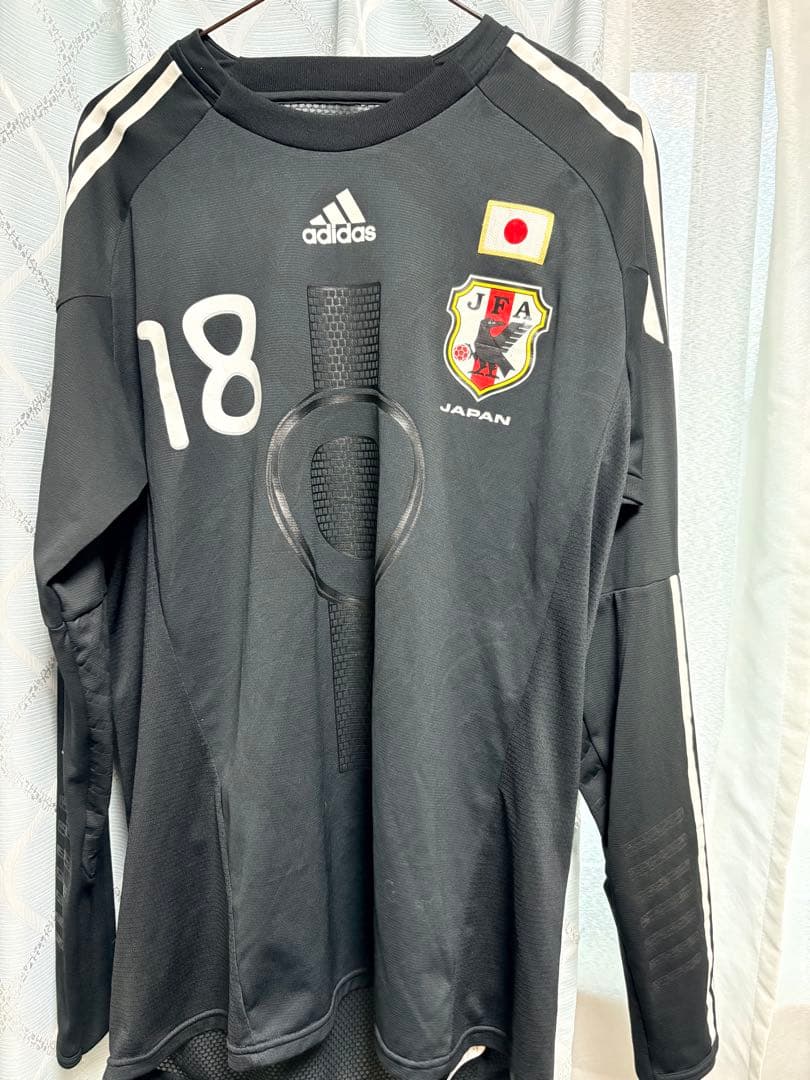 adidas サッカー日本代表 GKシャツ サイズXO 背番号18 黒