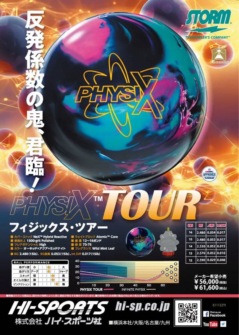 送料込み【新品】フィジックス・ツアー　ストーム　15ポンド3オンス 1