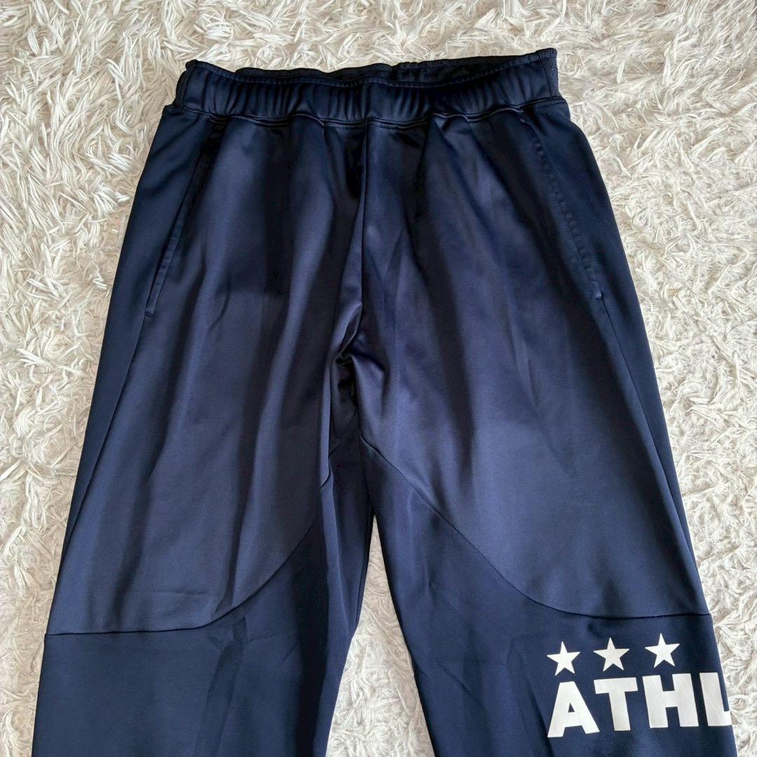 ◎極美品 アスレタ ジャージ上下 M 紺 前後ロゴプリント トレーニング セット