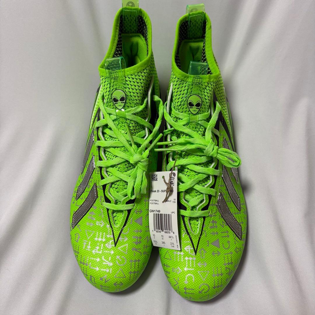 アディダス　adidas 蛍光グリーン ハイカット スパイク　28.5㎝