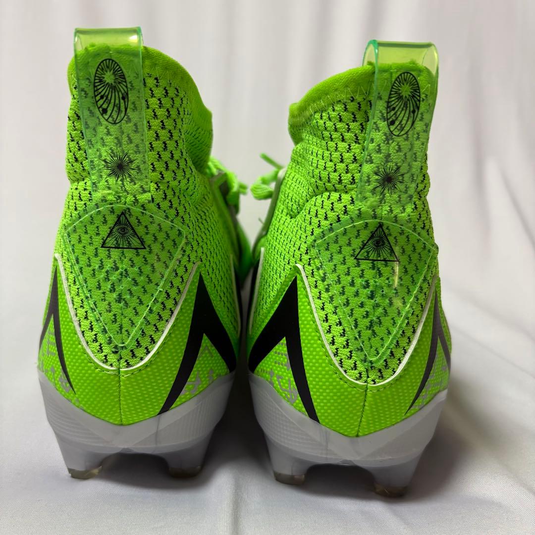 アディダス　adidas 蛍光グリーン ハイカット スパイク　28.5㎝