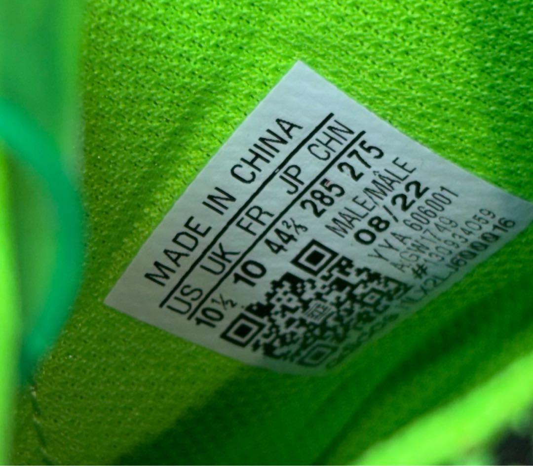アディダス　adidas 蛍光グリーン ハイカット スパイク　28.5㎝