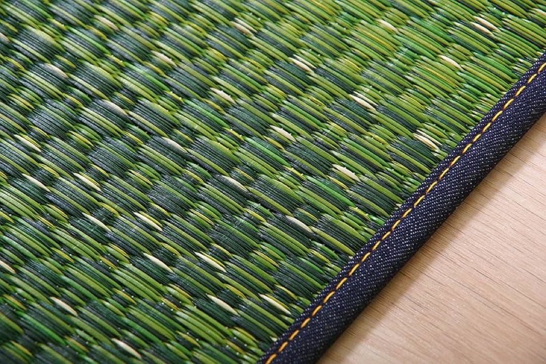イケヒコ 畳ヨガマット ジョイ グリーン い草 デニム 国産 60×180×6