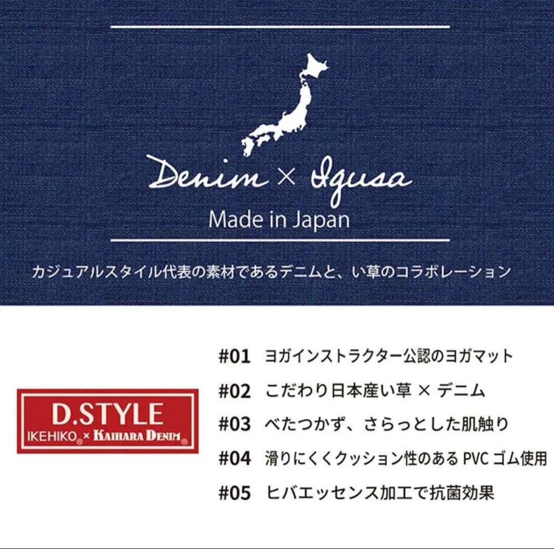 イケヒコ 畳ヨガマット ジョイ グリーン い草 デニム 国産 60×180×6