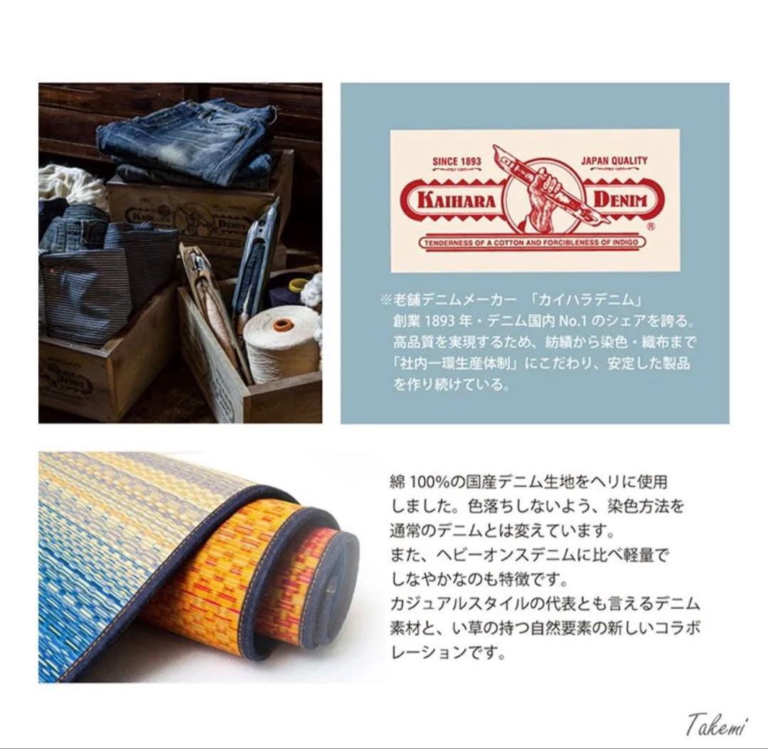 イケヒコ 畳ヨガマット ジョイ グリーン い草 デニム 国産 60×180×6
