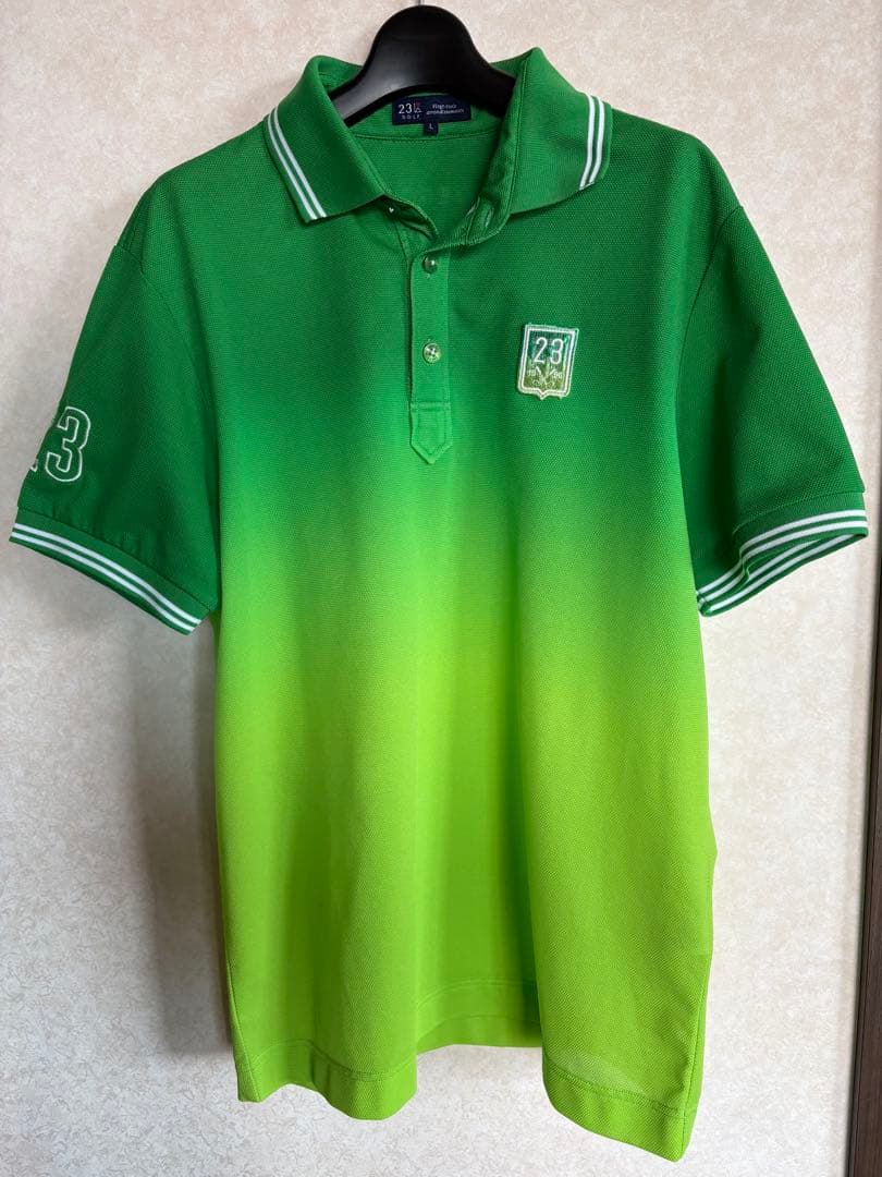 23区GOLF グラデーションポロシャツ グリーン
