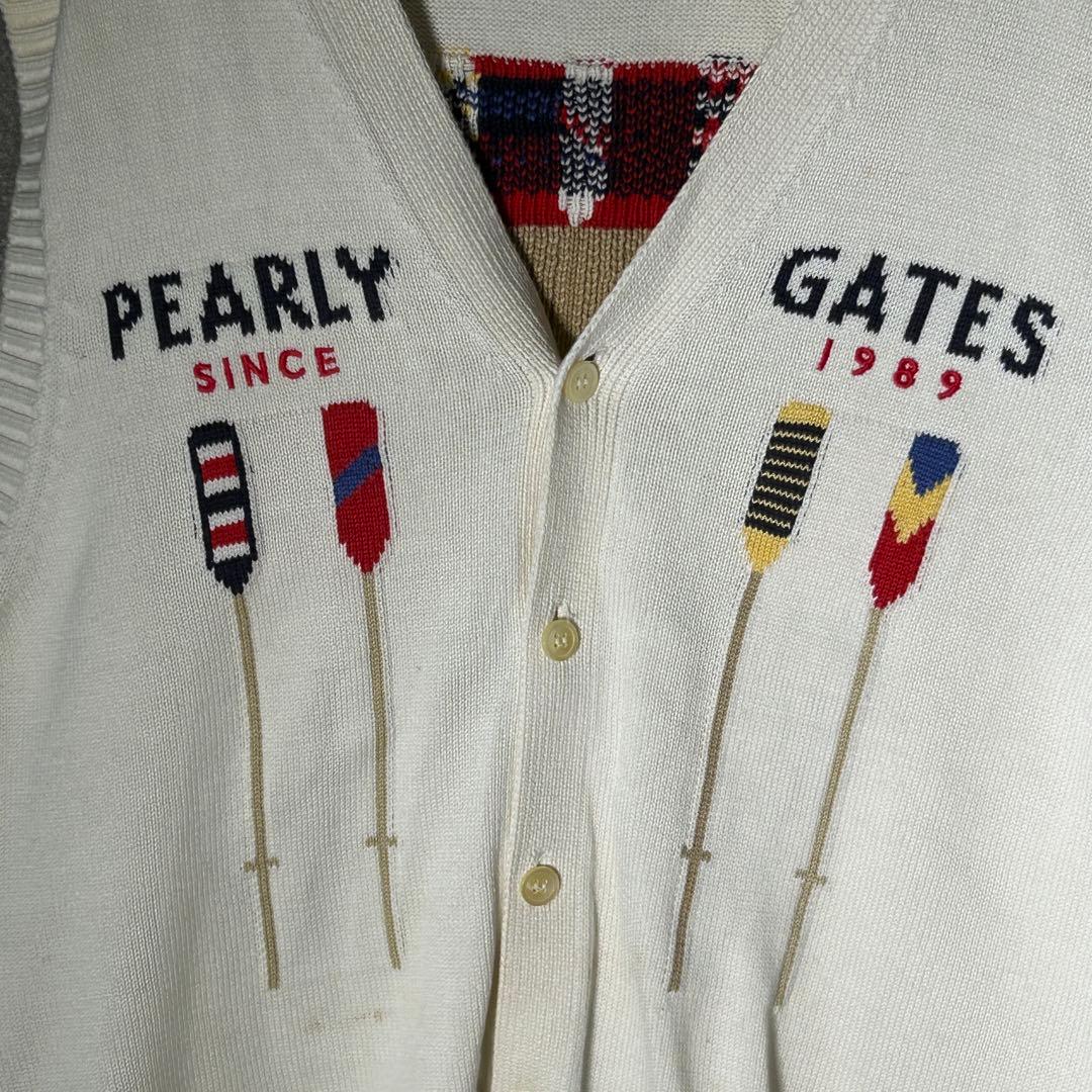 PEARLY GATES パーリーゲイツ ニットベスト カーディガン コットン