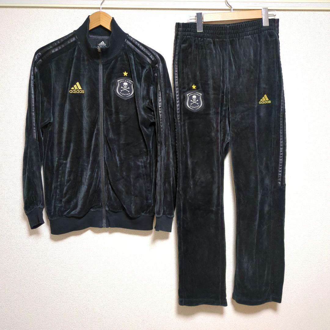 adidas アディダス セットアップ ベロア 黒 ドクロ M