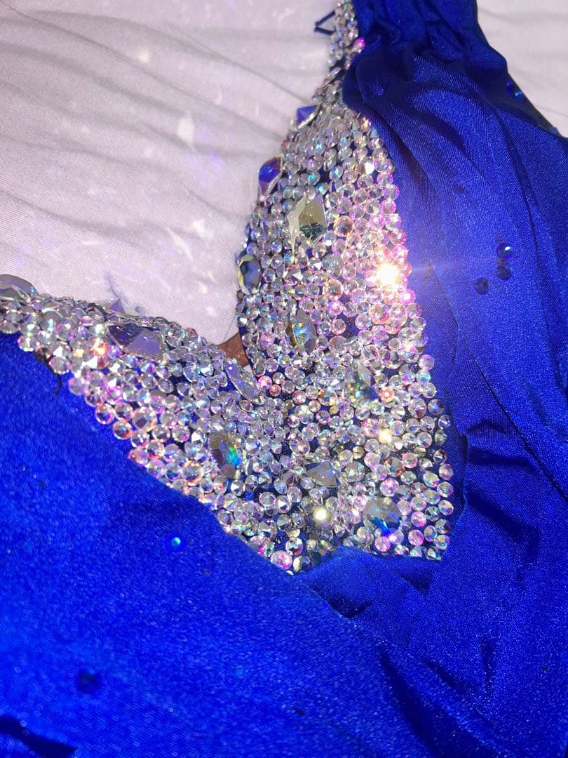 【値下げしました】社交ダンス　ラテン　青ドレス