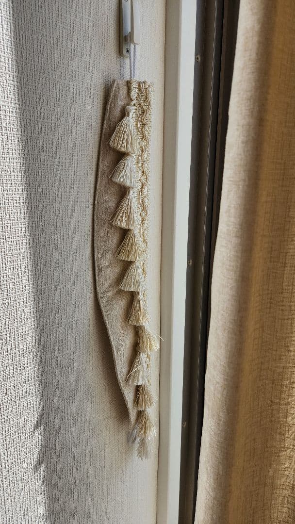 2組セット ベージュ ドレープカーテン 織り模様