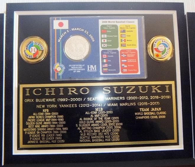 イチロー選手 2009 WBC 直筆サイン入りホームジャージー(額入り)