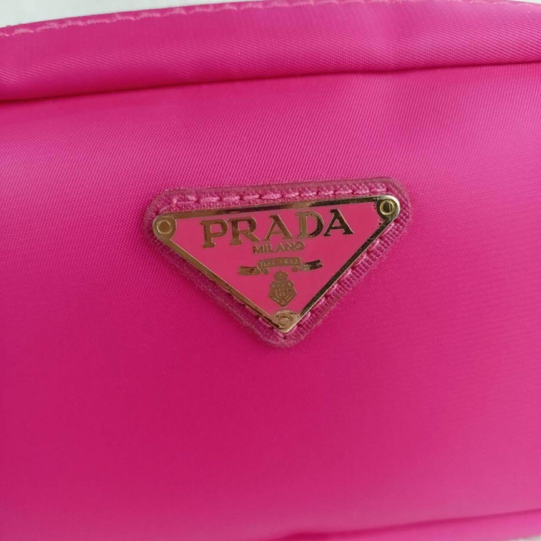PRADA ノベルティ ナイロン ピンク ポーチ ボックス型 pk1