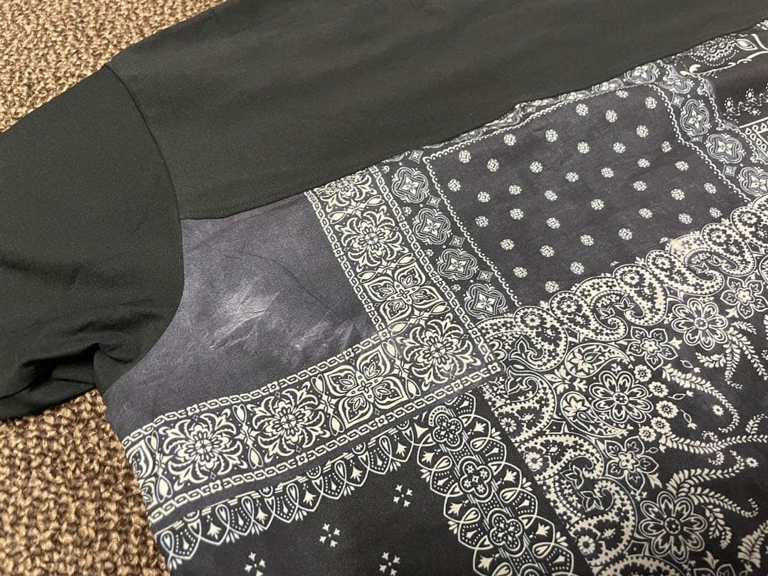 fanor ドライウェア Mサイズ 黒 バンダナ柄ポケット Tシャツ