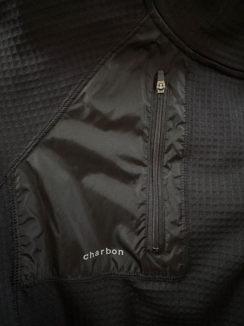 charbonシャルボン GRID FLEECE ZIP UP HOODIE