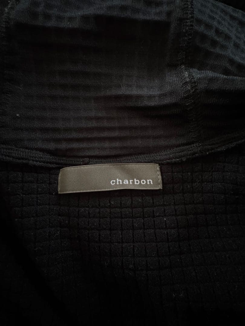 charbonシャルボン GRID FLEECE ZIP UP HOODIE