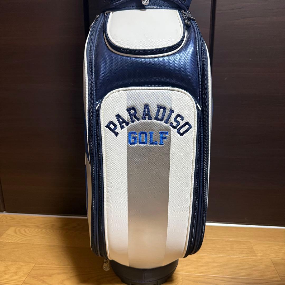 PARADISO GOLF キャディバッグ ホワイト/ネイビー