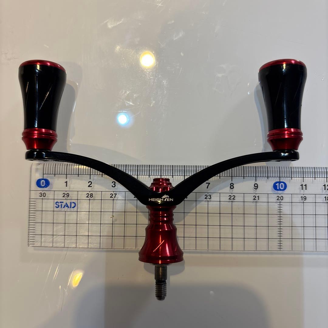 HEIGHTEN 98mm リールハンドル19mmブラック&ワインレッド