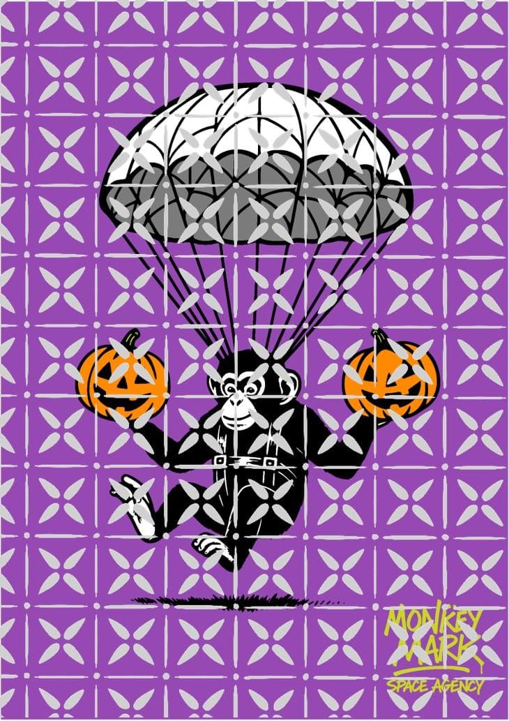 MONKEY MARK ハロウィン 猿 グラフィックアート A2サイズ