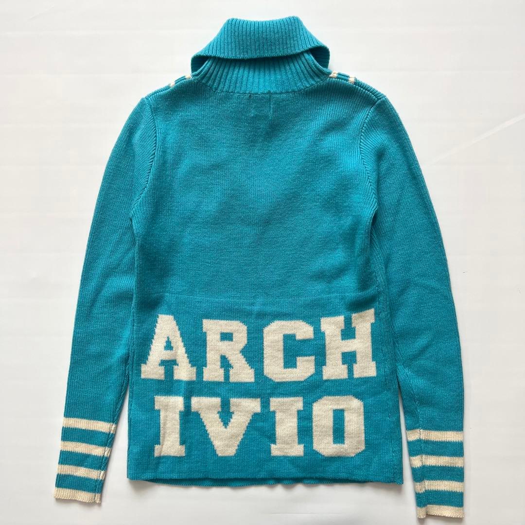 ARCHIVIO アルチビオ　タートルネック　ニット　水色　ゴルフ　長袖　ロゴ
