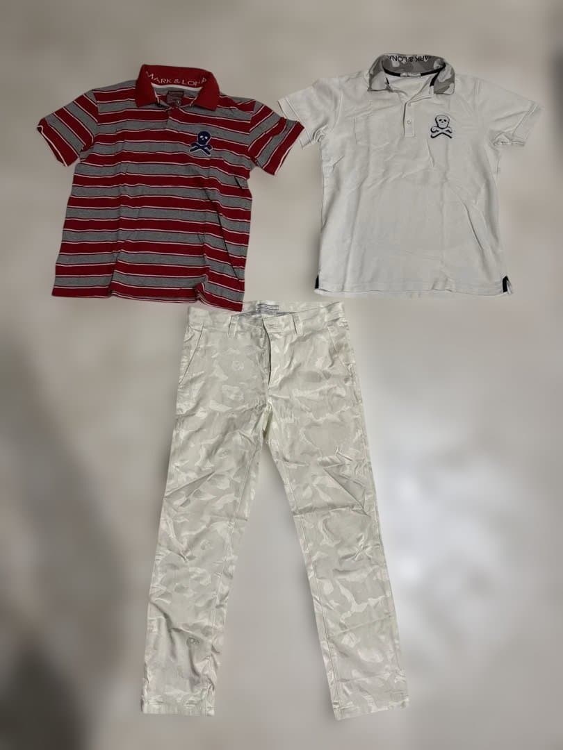 【豪華3点セット】マークアンドロナ ポロシャツ2枚＆パンツ 1コーデ完成！