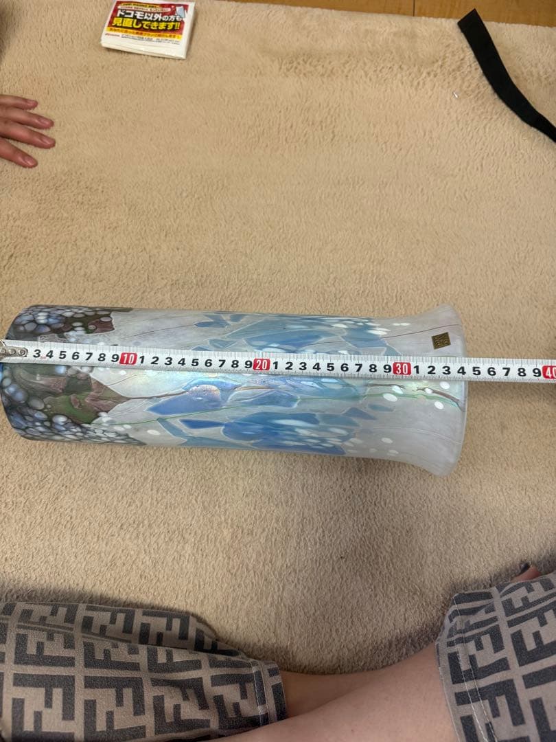 Isle of Wight Glass マーブル花瓶　高さ34センチ