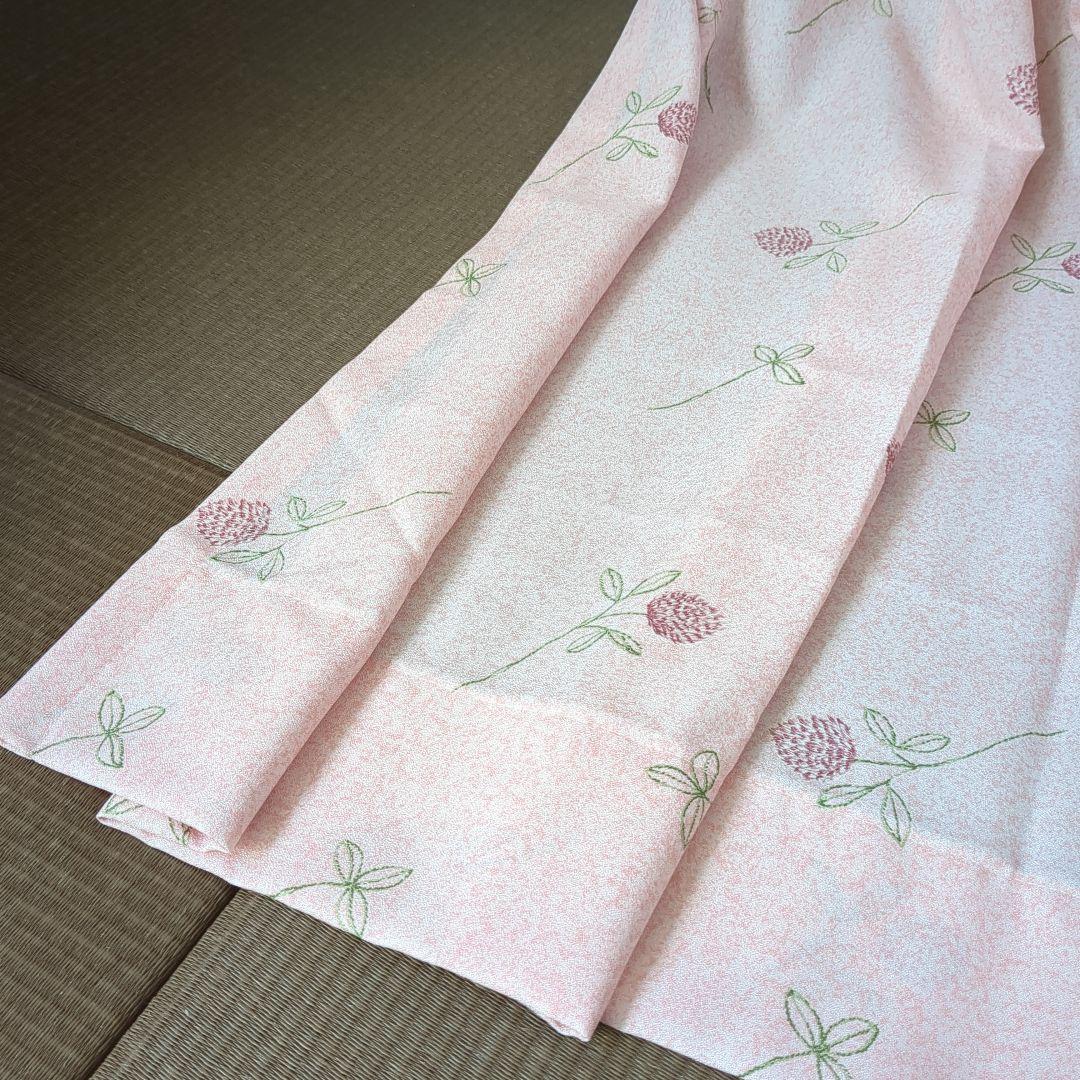 オーダーカーテン240cm✕120cm✕2枚ドレープカーテンピンク花柄　高品質