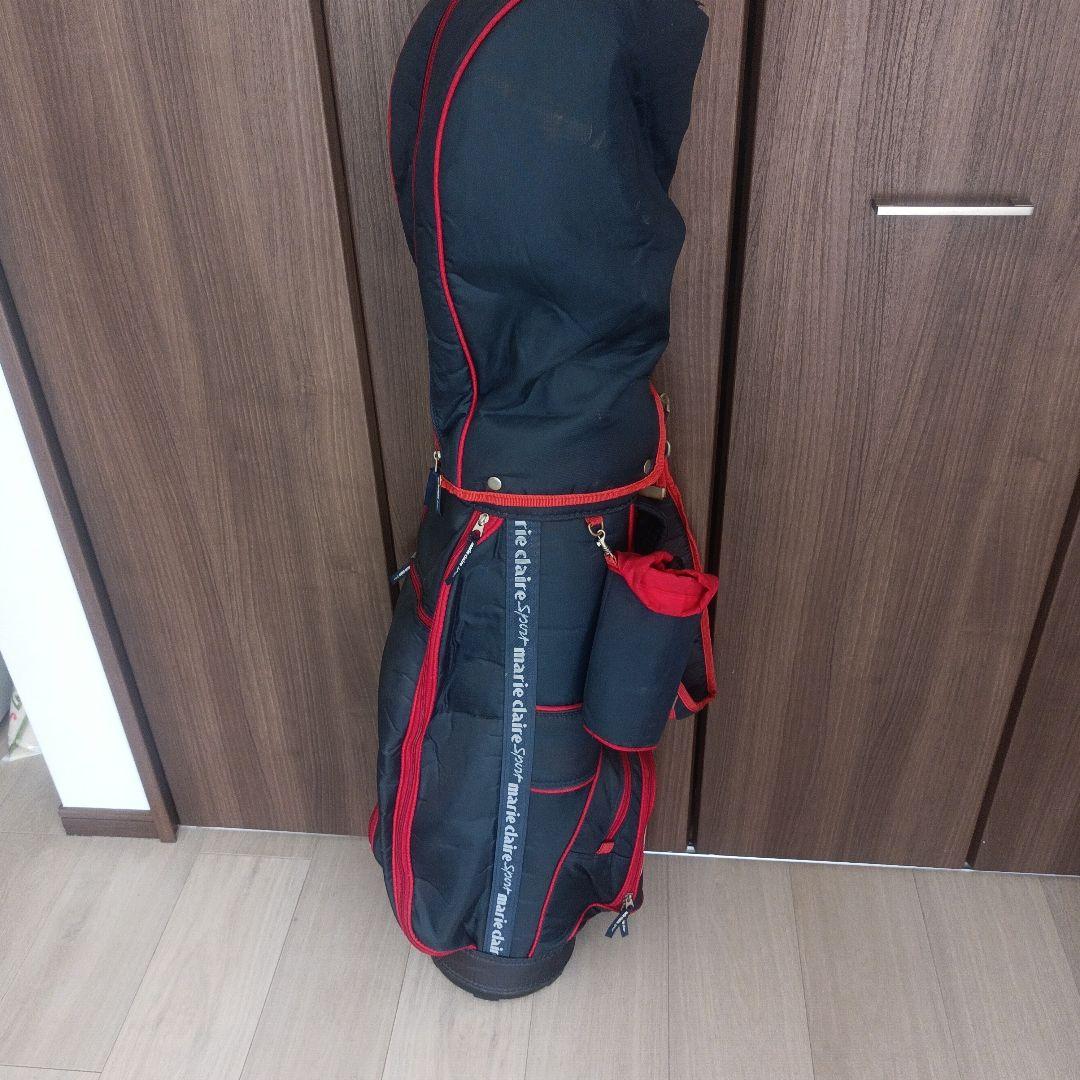 GOLF キャディバッグ 右用　黒と赤 クラブ付き13本セット