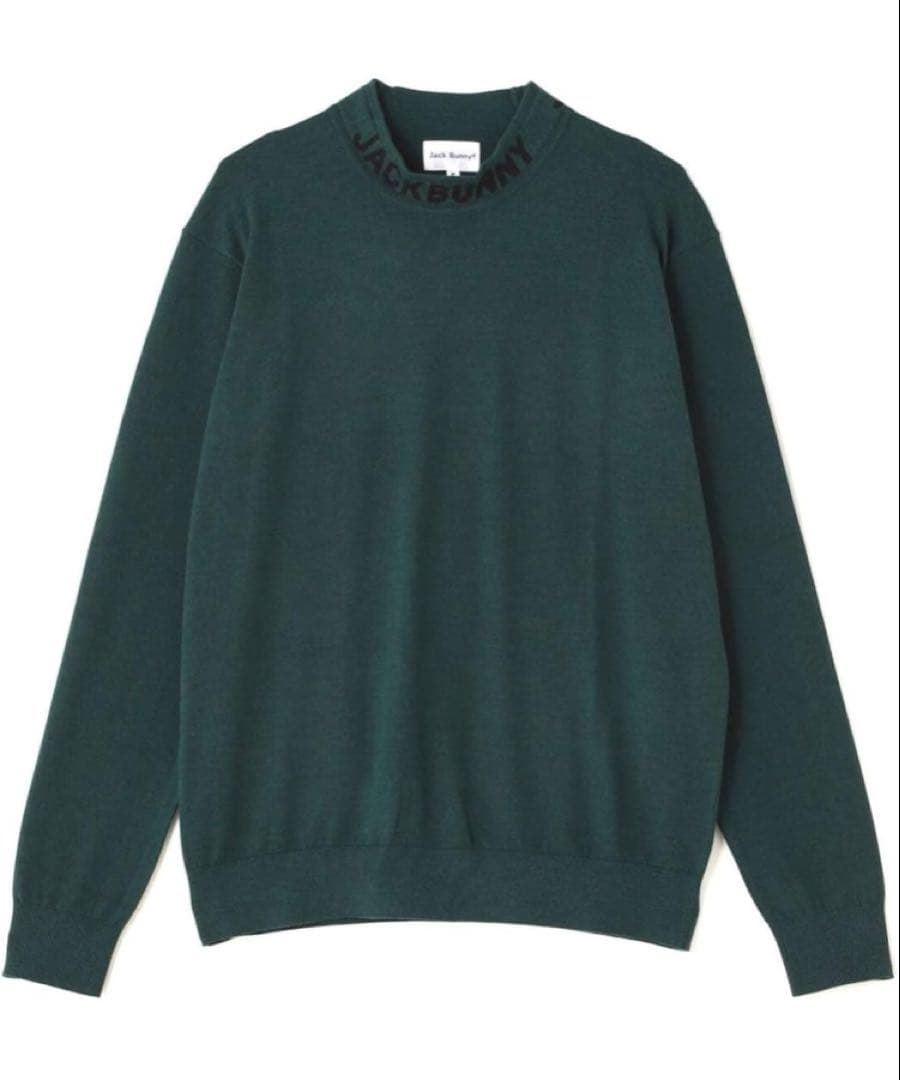 新品 パーリーゲイツ ジャックバニー ロゴハイネックニット(5)サイズL/緑