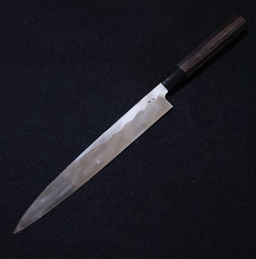 【訳アリ】青紙2号 柳刃包丁 235㎜（８寸） G9371 焼栗柄 月光作