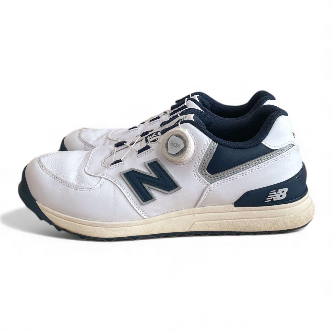 New Balance ゴルフシューズ　574 ホワイト　ネイビー　24.5㎝
