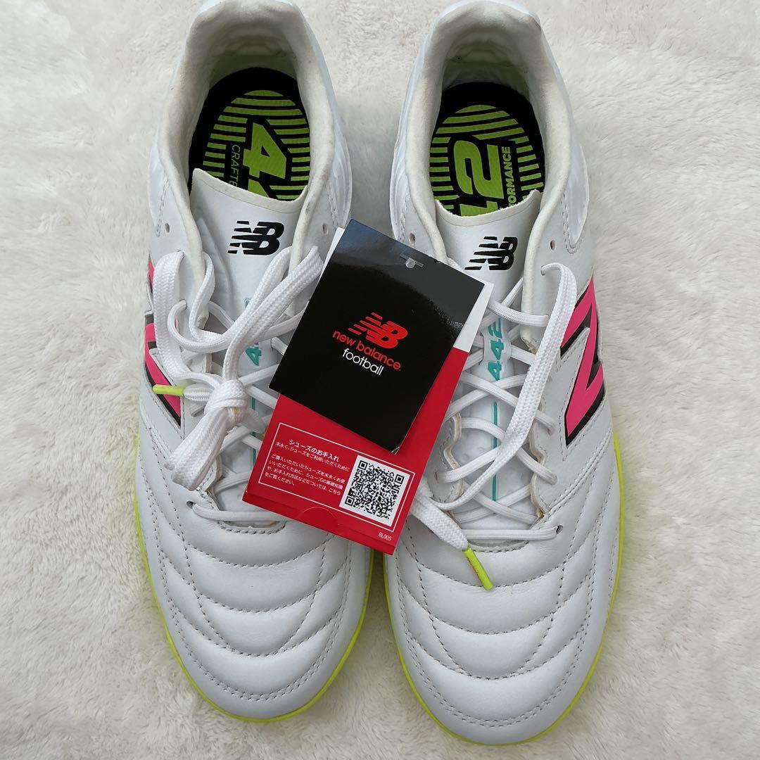 New Balance 442 サッカーシューズ ホワイト/ピンク/イエロー新品