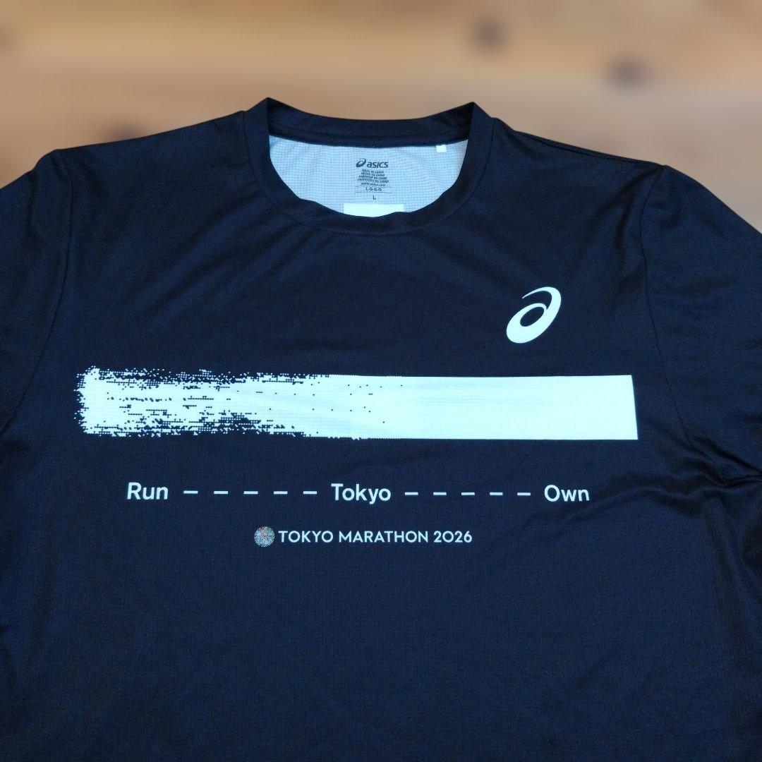 ASICS 東京マラソン2026 ランニングTシャツ 黒