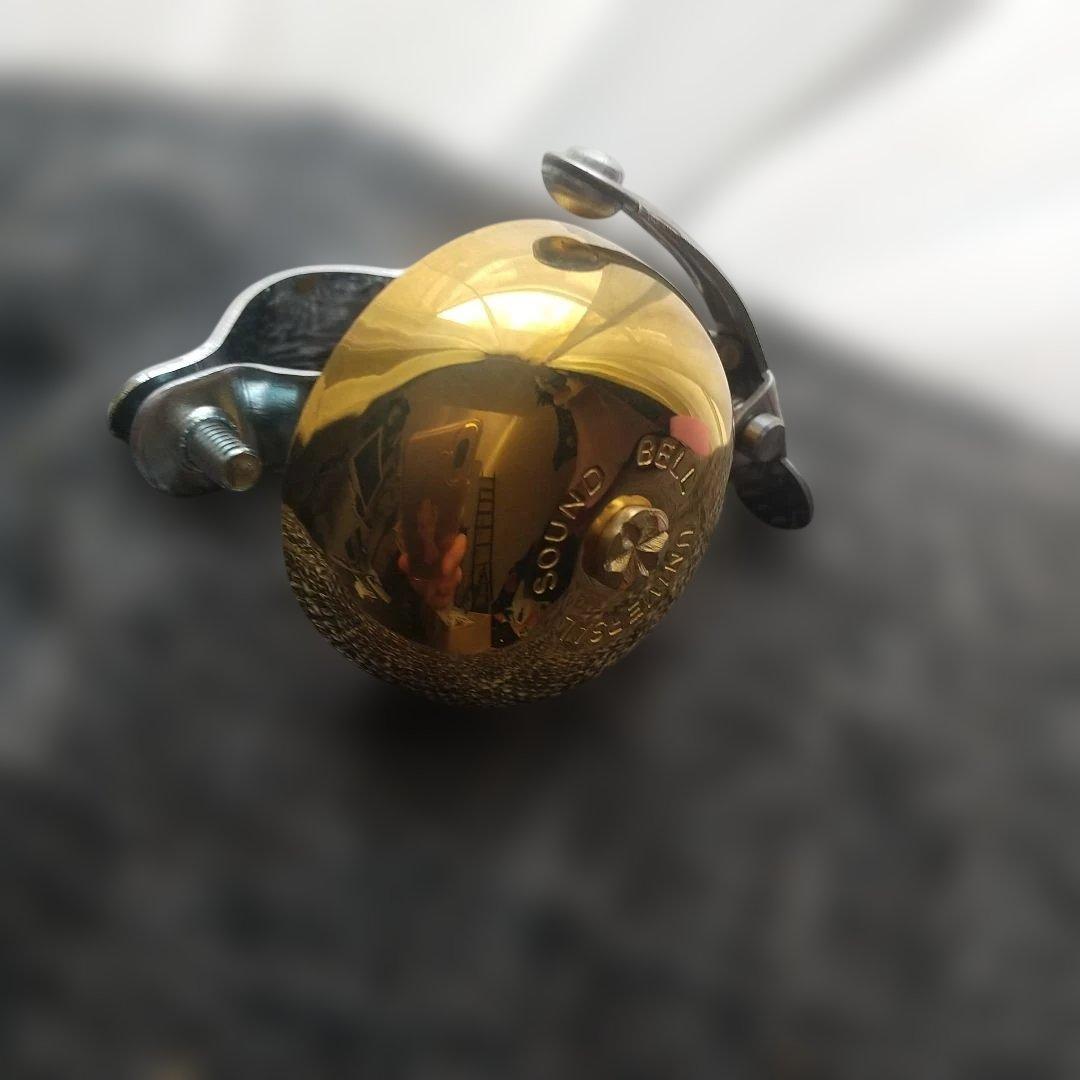 金属製自転車ベル 金色 BELLS、自転車ペダル全て昭和レトロ物です！
