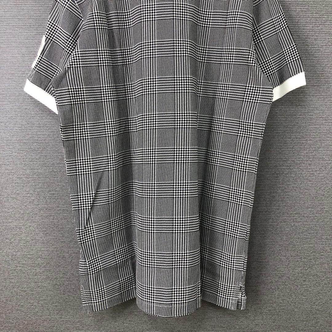 未使用品 PEARLY GATES チェック 半袖 ポロシャツ 5 グレー